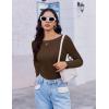 imageEkouaer 3 Pack Womens Long Sleeve Shirts Boat Neck Ribbed Thermal Undershirts Lightweight Basic Top XSXXLBlackBrownBeige