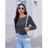 imageEkouaer 3 Pack Womens Long Sleeve Shirts Boat Neck Ribbed Thermal Undershirts Lightweight Basic Top XSXXLBlackWhiteGrey