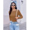imageEkouaer 3 Pack Womens Long Sleeve Shirts Boat Neck Ribbed Thermal Undershirts Lightweight Basic Top XSXXLBlackWhiteLight Brown