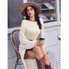 imageEkouaer 3 Pack Womens Long Sleeve Shirts Boat Neck Ribbed Thermal Undershirts Lightweight Basic Top XSXXLWhiteGreyBeige