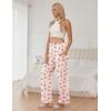 imageEkouaer Pajama Pants for Women Soft Comfy Pajama Sleep Bottoms Casual Stretch Wide Leg Lounge Pants with PocketsApricot Teddy