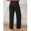 imageEkouaer Pajama Pants for Women Soft Comfy Pajama Sleep Bottoms Casual Stretch Wide Leg Lounge Pants with PocketsBlack