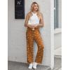 imageEkouaer Pajama Pants for Women Soft Comfy Pajama Sleep Bottoms Casual Stretch Wide Leg Lounge Pants with PocketsBrown Teddy
