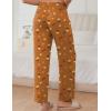 imageEkouaer Pajama Pants for Women Soft Comfy Pajama Sleep Bottoms Casual Stretch Wide Leg Lounge Pants with PocketsBrown Teddy