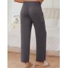 imageEkouaer Pajama Pants for Women Soft Comfy Pajama Sleep Bottoms Casual Stretch Wide Leg Lounge Pants with PocketsDark Gray