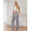 imageEkouaer Pajama Pants for Women Soft Comfy Pajama Sleep Bottoms Casual Stretch Wide Leg Lounge Pants with PocketsLight Gray