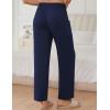 imageEkouaer Pajama Pants for Women Soft Comfy Pajama Sleep Bottoms Casual Stretch Wide Leg Lounge Pants with PocketsNavy