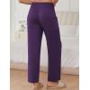 imageEkouaer Pajama Pants for Women Soft Comfy Pajama Sleep Bottoms Casual Stretch Wide Leg Lounge Pants with PocketsPurple