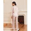 imageEkouaer Silk Satin Pajamas for Women Button Down Pjs Set Long Sleeve Loungewear 2 Piece Wide Leg SleepwearChampagne