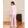 imageEkouaer Silk Satin Pajamas for Women Button Down Pjs Set Long Sleeve Loungewear 2 Piece Wide Leg SleepwearPink White Stripe