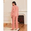 imageEkouaer Silk Satin Pajamas for Women Button Down Pjs Set Long Sleeve Loungewear 2 Piece Wide Leg SleepwearRed White Stripe