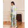 imageEkouaer Silk Satin Pajamas for Women Button Down Pjs Set Long Sleeve Loungewear 2 Piece Wide Leg SleepwearYellow Chrysanthemum