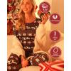 imageEkouaer Thermal Underwear for Women Long Johns Sets Base Layer Lightweight 2 Pieces Pajams SetBlack Deer
