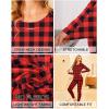 imageEkouaer Thermal Underwear for Women Long Johns Sets Base Layer Lightweight 2 Pieces Pajams SetPlaid Red