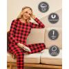 imageEkouaer Thermal Underwear for Women Long Johns Sets Base Layer Lightweight 2 Pieces Pajams SetPlaid Red