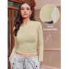 imageEkouaer Womens 3 Pack Long Sleeve Shirts Ruched Side Fitted Undershirts Round Neck Underscrubs Thermal Tops XSXXLBlackBrownKhaki