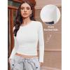 imageEkouaer Womens 3 Pack Long Sleeve Shirts Ruched Side Fitted Undershirts Round Neck Underscrubs Thermal Tops XSXXLWhiteKhakiAsh Grey
