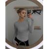 imageEkouaer Womens 3 Pack Long Sleeve Shirts Ruched Side Fitted Undershirts Round Neck Underscrubs Thermal Tops XSXXLWhiteKhakiAsh Grey