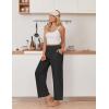 imageEkouaer Womens Pajama Pants Soft Comfy Pj Pants for Women Wide Leg Elastic Waist Sleep Bottom with PocketsBlack