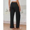 imageEkouaer Womens Pajama Pants Soft Comfy Pj Pants for Women Wide Leg Elastic Waist Sleep Bottom with PocketsBlack