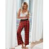 imageEkouaer Womens Pajama Pants Soft Comfy Pj Pants for Women Wide Leg Elastic Waist Sleep Bottom with PocketsBlack Red Plaid