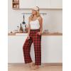imageEkouaer Womens Pajama Pants Soft Comfy Pj Pants for Women Wide Leg Elastic Waist Sleep Bottom with PocketsBlack Red Plaid