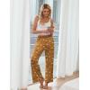 imageEkouaer Womens Pajama Pants Soft Comfy Pj Pants for Women Wide Leg Elastic Waist Sleep Bottom with PocketsBrown and Teddy