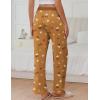 imageEkouaer Womens Pajama Pants Soft Comfy Pj Pants for Women Wide Leg Elastic Waist Sleep Bottom with PocketsBrown and Teddy