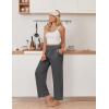 imageEkouaer Womens Pajama Pants Soft Comfy Pj Pants for Women Wide Leg Elastic Waist Sleep Bottom with PocketsGrey