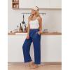 imageEkouaer Womens Pajama Pants Soft Comfy Pj Pants for Women Wide Leg Elastic Waist Sleep Bottom with PocketsNavy Blue