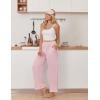 imageEkouaer Womens Pajama Pants Soft Comfy Pj Pants for Women Wide Leg Elastic Waist Sleep Bottom with PocketsPink