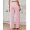 imageEkouaer Womens Pajama Pants Soft Comfy Pj Pants for Women Wide Leg Elastic Waist Sleep Bottom with PocketsPink