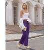 imageEkouaer Womens Pajama Pants Soft Comfy Pj Pants for Women Wide Leg Elastic Waist Sleep Bottom with PocketsPurple