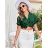 imageEkouaer Womens Satin Silk Pajamas Set 2 Piece Button Down Pjs Shorts Set Short Sleeve Sleepwear Lace Trim Loungewear SXXLBright Green