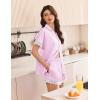 imageEkouaer Womens Satin Silk Pajamas Set 2 Piece Button Down Pjs Shorts Set Short Sleeve Sleepwear Lace Trim Loungewear SXXLPink