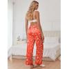 imageEkouaer Womens Silk Satin Pajama Pants Casual Comfy Sleep Pants Pocketed Elastic Waist Wide Leg Pj Bottoms with Lace TrimRed Chirstmas Pattern