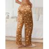 imageEkouaer Womens Silk Satin Pajama Pants Soft Comfy Loose Pj Pants Drawstring Elastic Waist Wide Leg Lounge Bottom with PocketsBrown Teddy