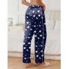 imageEkouaer Womens Silk Satin Pajama Pants Soft Comfy Loose Pj Pants Drawstring Elastic Waist Wide Leg Lounge Bottom with PocketsNavy Blue Teddy