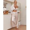 imageEkouaer Womens Silk Satin Wide Leg Pajama Sleep Pants Casual Loose Soft Lounge Pants Elastic Waist Pj Bottoms with PocketsChampagne