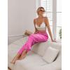 imageEkouaer Womens Silk Satin Wide Leg Pajama Sleep Pants Casual Loose Soft Lounge Pants Elastic Waist Pj Bottoms with PocketsLeopard Hot Pink
