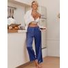imageEkouaer Womens Silk Satin Wide Leg Pajama Sleep Pants Casual Loose Soft Lounge Pants Elastic Waist Pj Bottoms with PocketsNavy Blue
