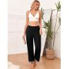 imageEkouaer Womens Soft Pajama Pants Casual Lounge Sleep Pants Stretch Pajama Bottoms Color Block Hem Pj Pants with PocketsBlack Grey