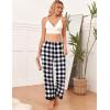 imageEkouaer Womens Soft Pajama Pants Casual Lounge Sleep Pants Stretch Pajama Bottoms Color Block Hem Pj Pants with PocketsBlack White Plaid
