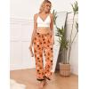 imageEkouaer Womens Soft Pajama Pants Casual Lounge Sleep Pants Stretch Pajama Bottoms Color Block Hem Pj Pants with PocketsOrange Pumpkin