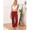 imageEkouaer Womens Soft Pajama Pants Casual Lounge Sleep Pants Stretch Pajama Bottoms Color Block Hem Pj Pants with PocketsRed Black Plaid