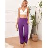 imageEkouaer Womens Soft Pajama Pants Casual Lounge Sleep Pants Stretch Pajama Bottoms Color Block Hem Pj Pants with PocketsWineberry