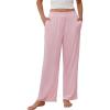imageEkouaer Womens Pajama Pants Soft Comfy Pj Pants for Women Wide Leg Elastic Waist Sleep Bottom with PocketsPink