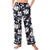 imageEkouaer Womens Soft Pajama Pants Casual Lounge Sleep Pants Stretch Pajama Bottoms Color Block Hem Pj Pants with PocketsFlowers Black