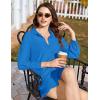 imageEkouaer 2 Piece Sets for Women Lounge Sets Button Down Matching Shorts Sets with Pockets Swiss Dot OutfitsBlue