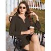 imageEkouaer 2 Piece Sets for Women Lounge Sets Button Down Matching Shorts Sets with Pockets Swiss Dot OutfitsBrown